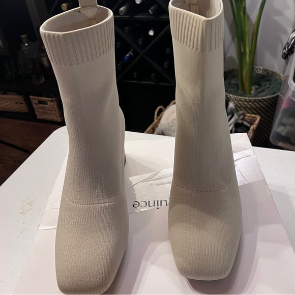 Quince Eco Knit Heeled Sock Bootie Almond Sustainable  - HOLIDAY SPECIAL - Picture 6 of 11